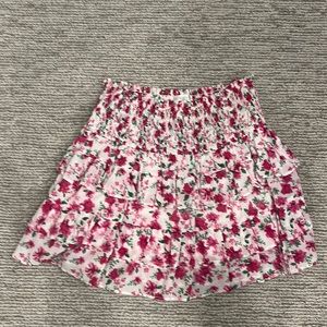 FLORAL PINK MINI SMOCKED SKIRT WAPG